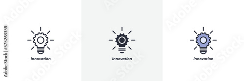 innovation icon. Line, solid and filled outline colorful version, outline and filled vector sign. Idea Symbol, logo illustration. Vector graphics