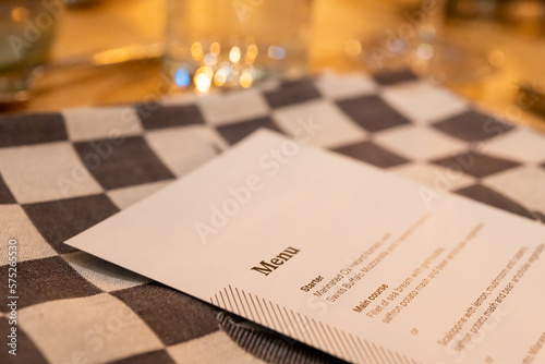 Obraz na płótnie Menu on a table