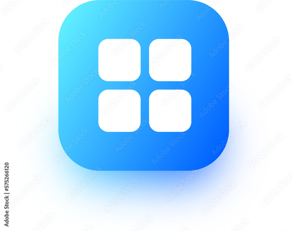 Main menu icon in square gradient colors. Application list signs illustration. Main menu icon in square gradient colors. Application list signs illustration.