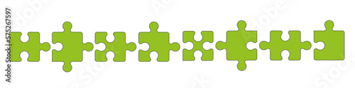 Puzzle Band Banner Grün Verbindung Elemente Teile