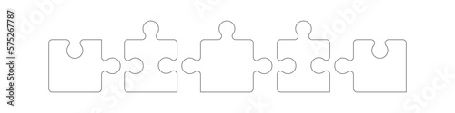Puzzle Band Banner Leer Elemente Verbindung Teile