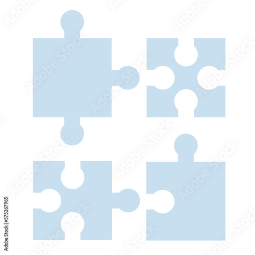 Puzzle Blau 4 Teile Elemente Business