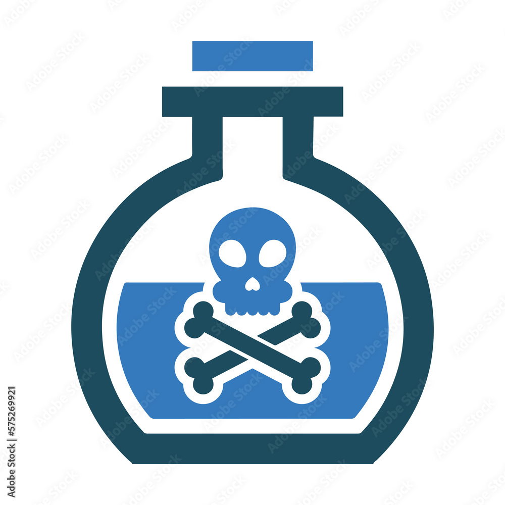 Poison, caution, danger icon