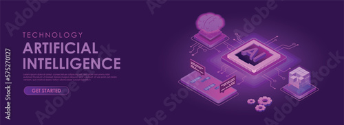 Artificial intelligence Tecnology isometric vector