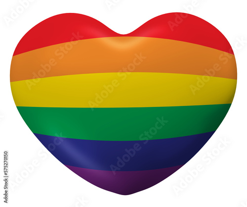 3d colourful LGBT rainbow pride love heart illustration