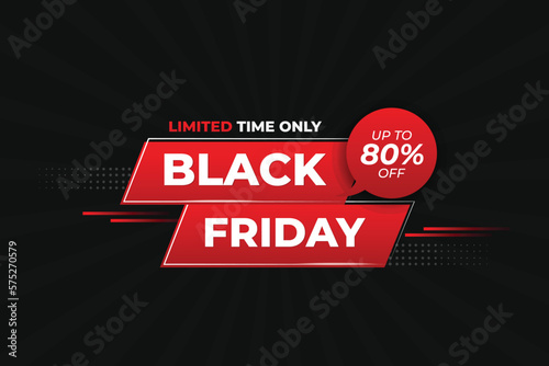 Black Friday banner on black background