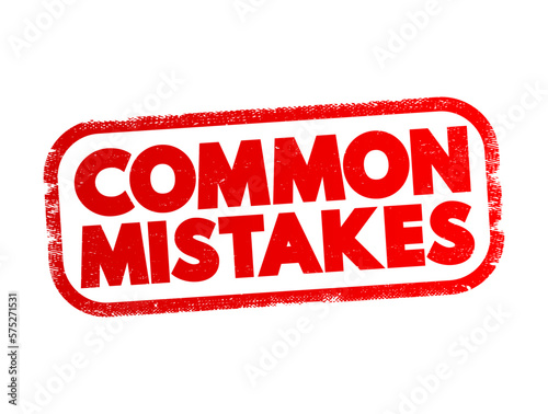 Common Mistakes text stamp, concept background