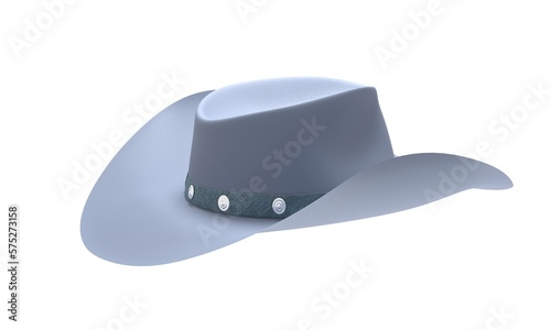 3D сowgirl denim hat. Realistic render Wild West fashion bachelorette style visualization. Cowboy western theme, wild west concept. Horse Ranch. 3d rendering 
