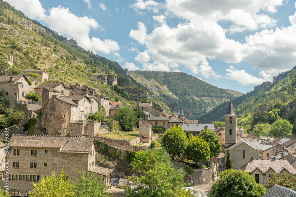 The village of Sainte-Enimie in the Gorges du Tarn, one of the most beautiful villages in France.