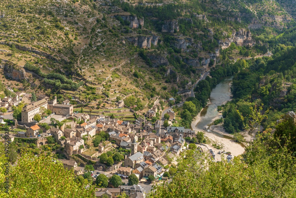 The village of Sainte-Enimie in the Gorges du Tarn, one of the most beautiful villages in France.