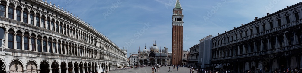 Panorama Campanile di San Marco, Palazzo Ducale and San Marco Piazza - Venice - Italy