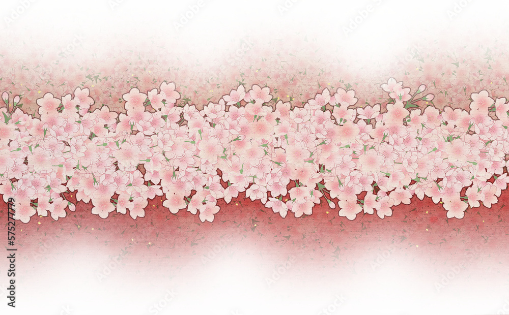 レトロ桜ヨコナガ和風素材　うすべに&桃