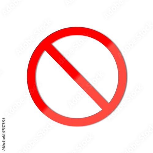 Stop sign icon. No sign, isolated red warning. Stop sign illustration isolated on white background.