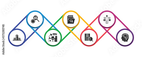 human resources filled icons with infographic template. glyph icons such as due diligence, curriculum, time balance, company, office, onboarding, emotional intelligence vector.