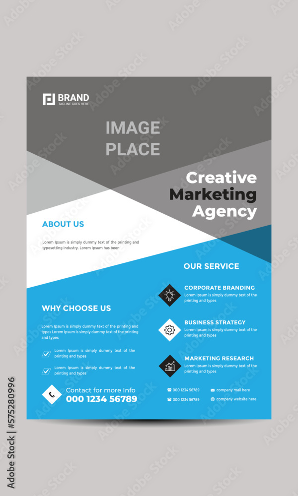 Creative corporate flyer design template with modern look