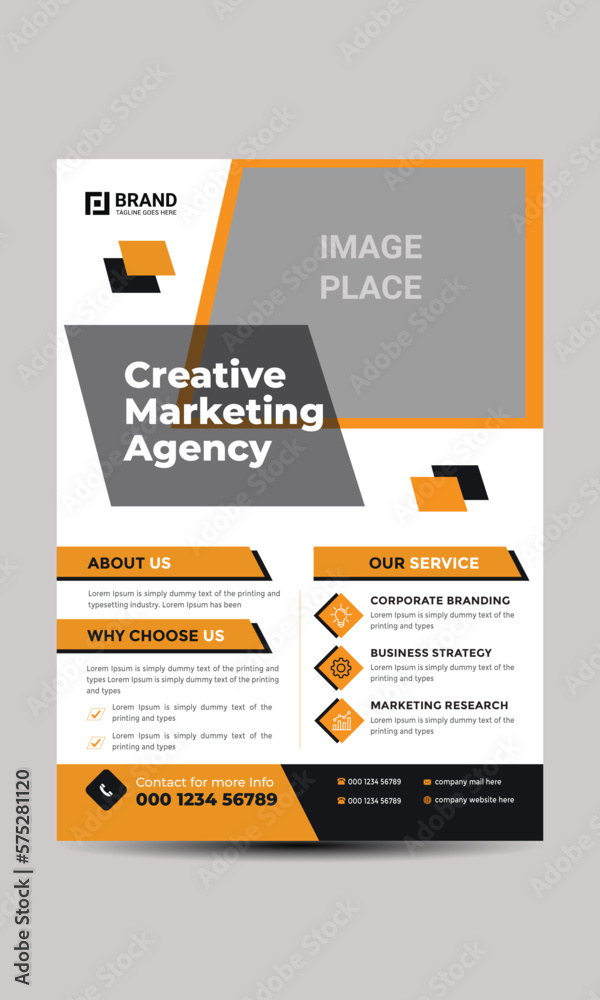 Creative corporate flyer design template with modern look Creative corporate flyer design template with modern look