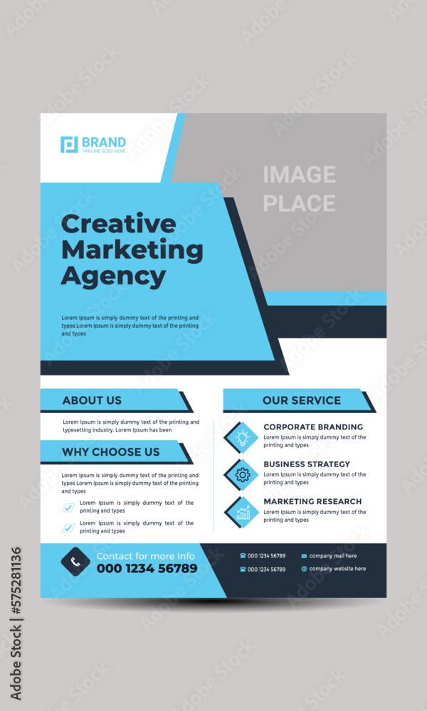 Creative corporate flyer design template with modern look Creative corporate flyer design template with modern look