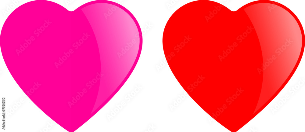 Red heart vector glossy icon