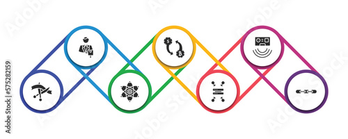 general filled icons with infographic template. glyph icons such as hr solutions, crypto-exchange, active sensor, inauguration, core values, data aggregation, chain vector.