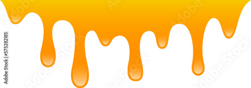 Honey dripping design, liquid paint spill over white background