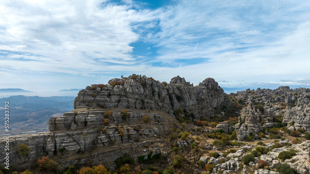 increíbles formaciones rocosas en el torcal de Antequera, Andalucía	