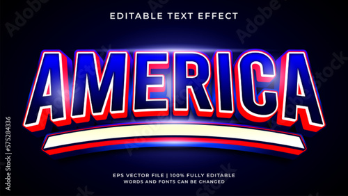 America editable text style effect