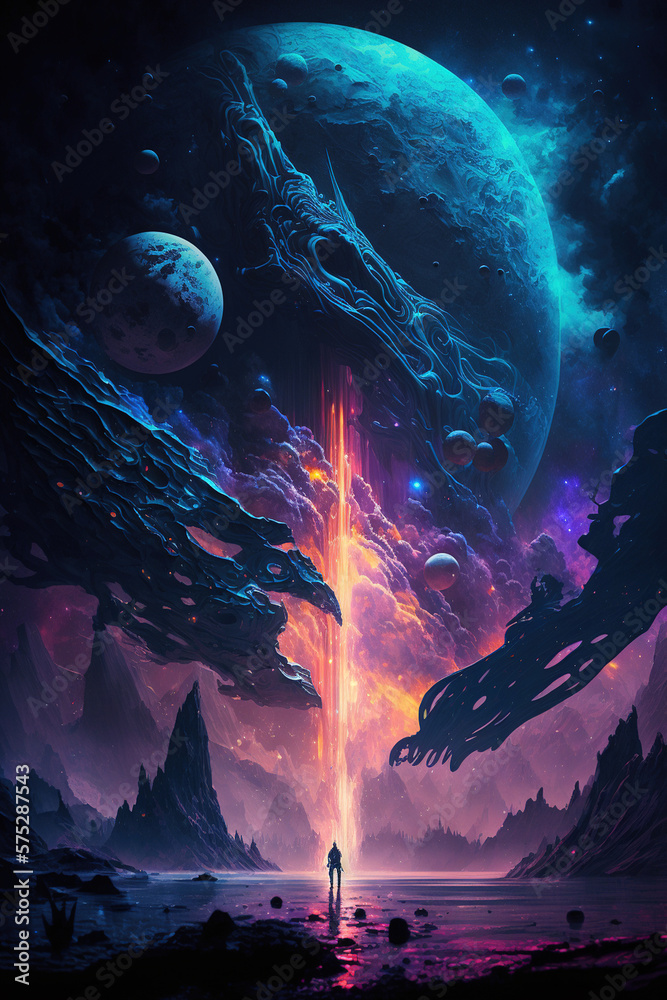 background with space. Generative Ai background with space. Generative Ai