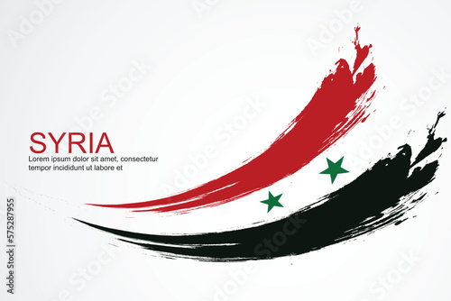 Syria flag illustration in brush stroke design