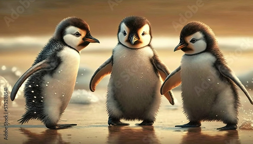 three little penguins dare a trip to the water