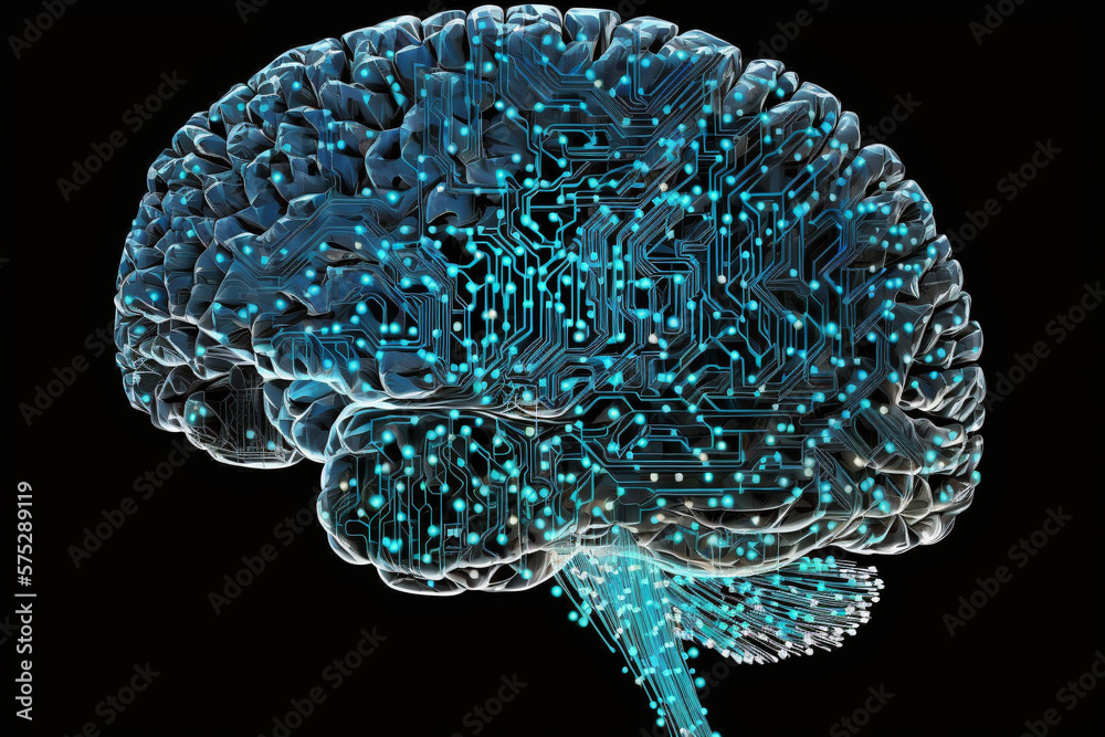 Brain of Artificial Intelligence Machine, Artificial Intelligence Brain | Generative Art Brain of Artificial Intelligence Machine, Artificial Intelligence Brain | Generative Art
