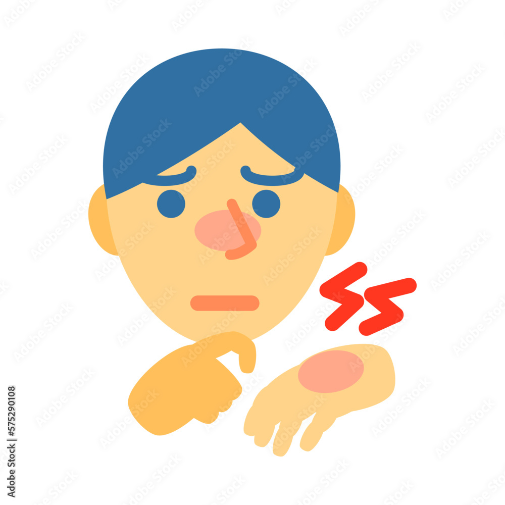 皮膚が痒いアジア人男性の顔。フラットなベクターイラスト。
An Asian male’s face with itchy skin. Flat designed vector illustration. 皮膚が痒いアジア人男性の顔。フラットなベクターイラスト。
An Asian male’s face with itchy skin. Flat designed vector illustration.
