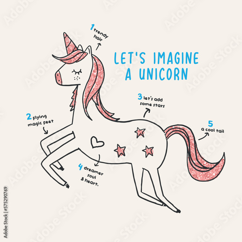unicorn illustration for print