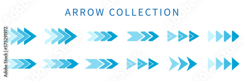 Set of blue arrow colection for template desgin