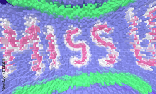 colored block pattern background with words