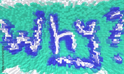 colored block pattern background with words