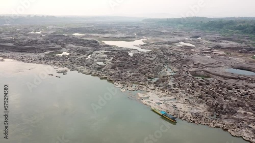 Sam Phan Bok Landmark Nature Travel Place Aerial View of Ubon Ratchathani, Thailand