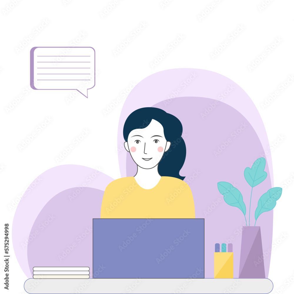 Customer support. Flat illustration. Minimalist style. Customer support. Flat illustration. Minimalist style.