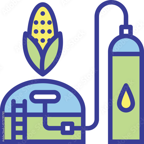 biogas flat line style icon