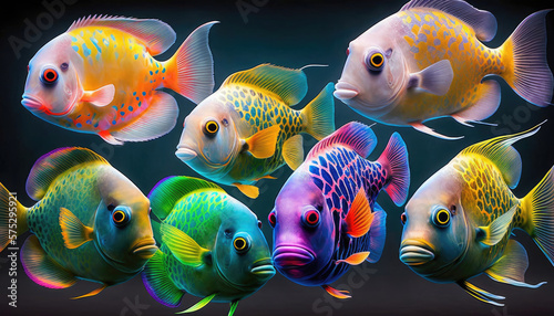 colorful abstract fish, similar to a perch, background image