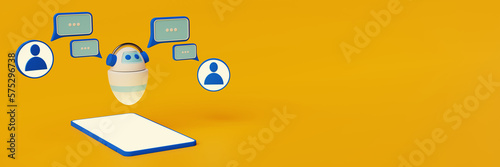 Conversational Bots: The Future of Automated Messaging. 3D rendering of Voice Interaction and Machine Learning Advancing Virtual Assistance.