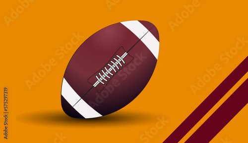 Ameracan football ball on yellow background. a football ball on an isolated background, for greeting card, banner, poster. Vector illustration