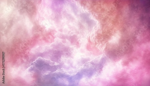 Fantasy background with artistic soft pink clouds and sky. Paranormal and mysterious idea. Generative AI