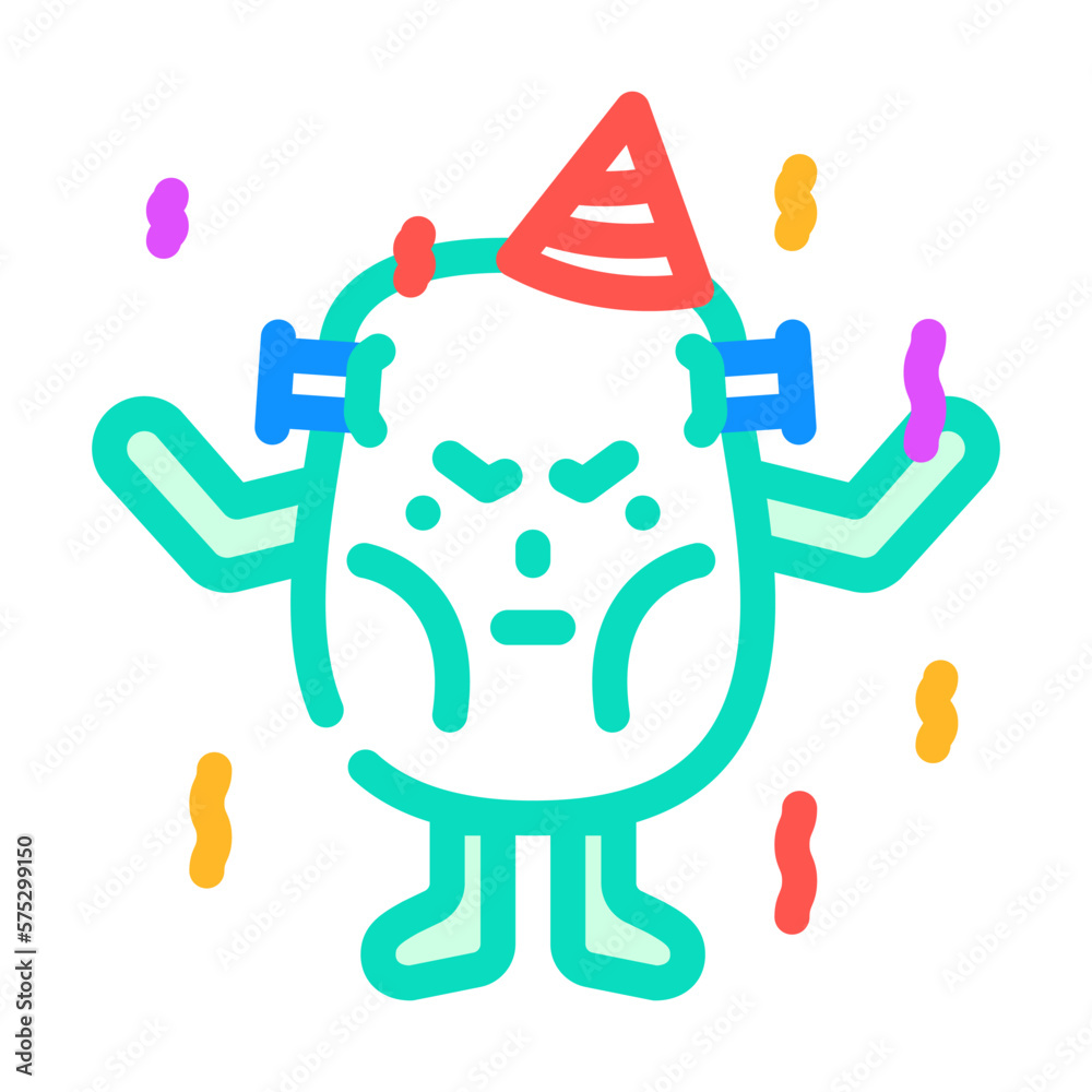 Fototapeta premium party monster alien color icon vector illustration