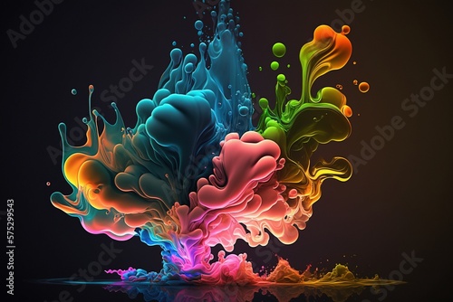 Abstract Art Illustration of Colorful Swirls and Cloud-Like Shapes