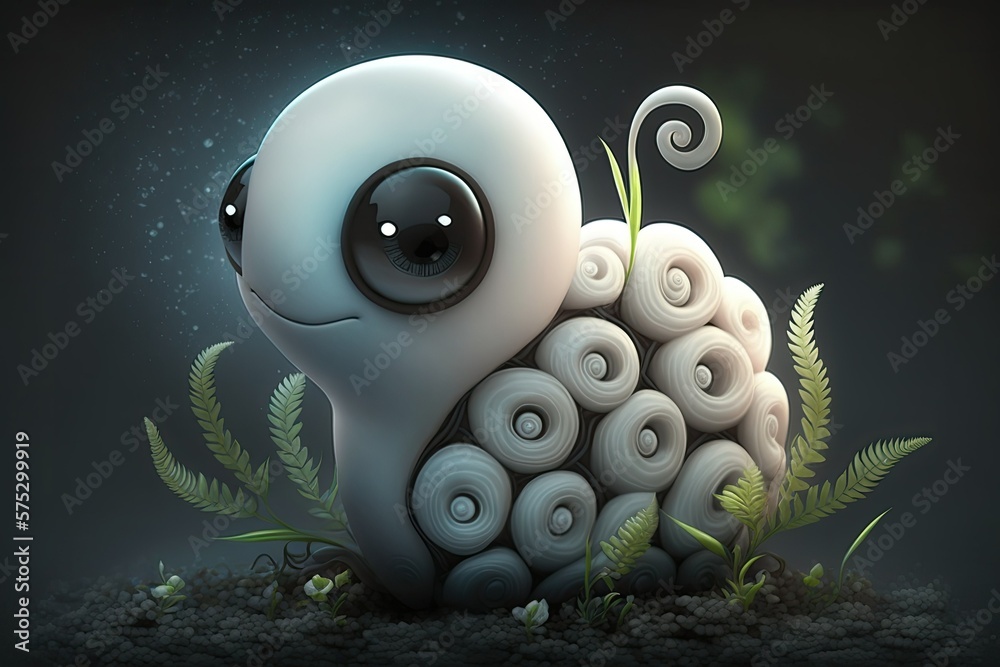 This cute little worm is a digital artwork of a real life creature