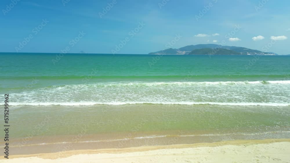 Concept, vacation, travel, sand, sea. Caribbean beach background. Sunny tropical beach. Hot afternoon on an empty beach. The best beaches in the world. Nha Trang beaches. Ocean Waves. 4K Concept, vacation, travel, sand, sea. Caribbean beach background. Sunny tropical beach. Hot afternoon on an empty beach. The best beaches in the world. Nha Trang beaches. Ocean Waves. 4K