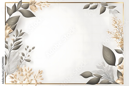 Floral frame background design with white background photo