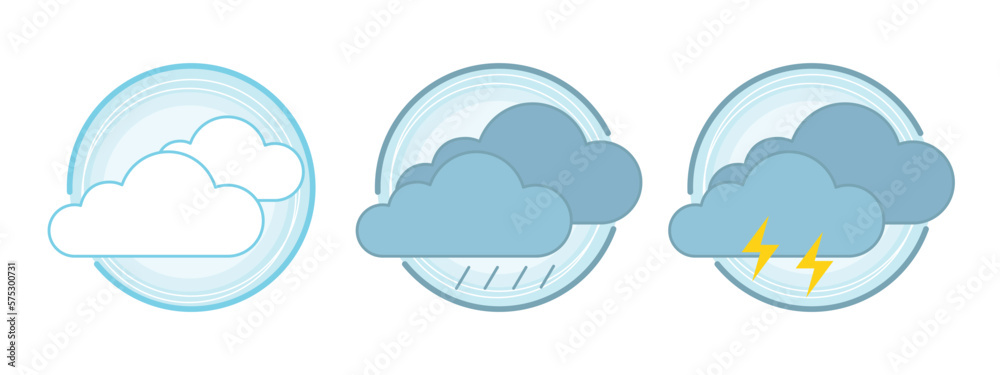 Vector illustration of a weather set cloud