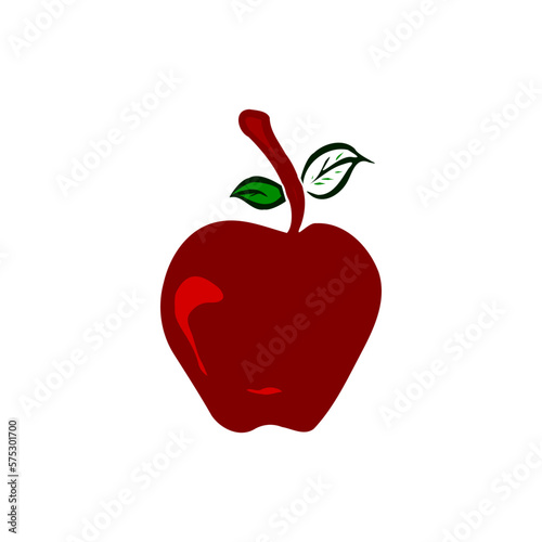 Red apple vector on the white background