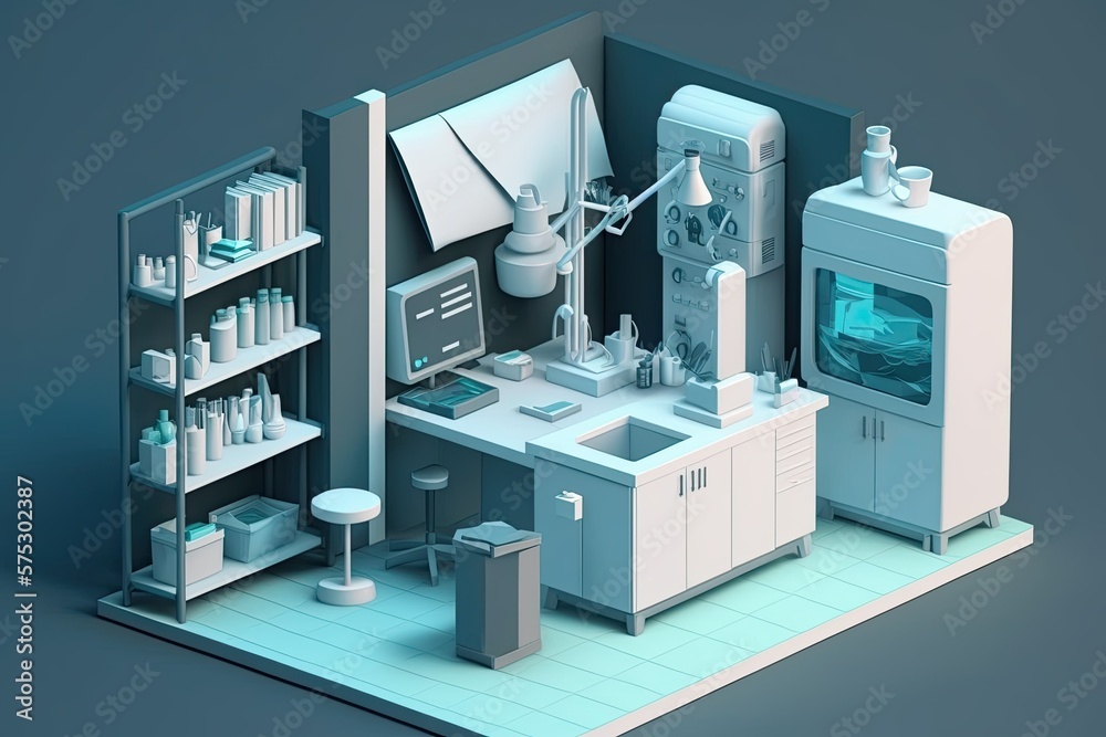 Comfortable and roomy laboratory surroundings. Generative AI